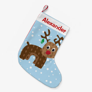 Naam rendier toevoegen kleine kerstsok