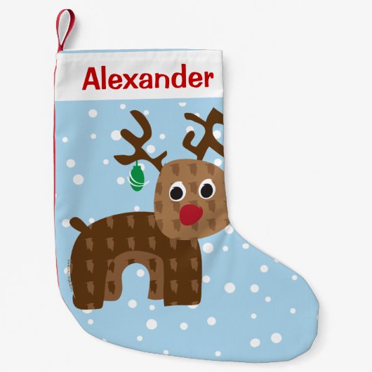 Naam rendier toevoegen kleine kerstsok (Voorkant)
