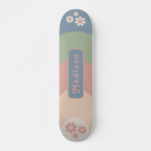 Naam retro Arch Pastel Daisy Skateboard (Voorkant)