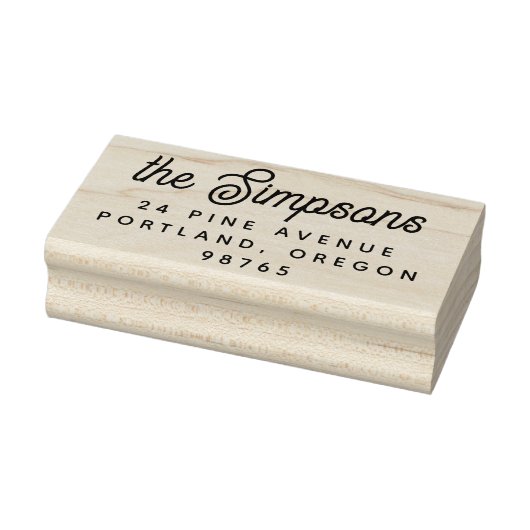 Naam Retro-script en eenvoudig retouradres Rubberstempel (Stempel)