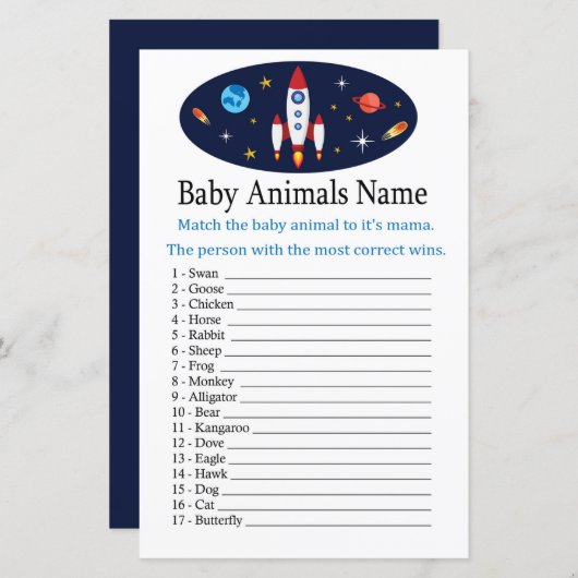 Naam Rocket Baby Animals (Voorkant / Achterkant)