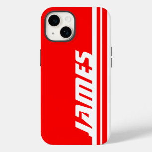 Naam rode & witte strepe sport iphone 5 hoesje