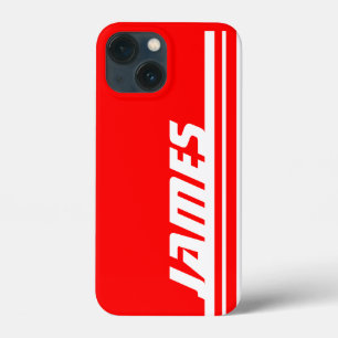 Naam rode & witte strepe sport iPhone case
