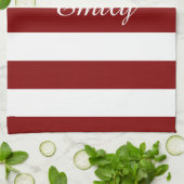 Naam rood en wit Stripes Theedoek (Gevouwen)