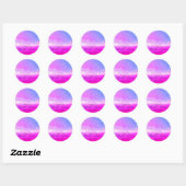 Naam Roos: Datum park ombre Waves Fuchsia Ronde Sticker (Vel)