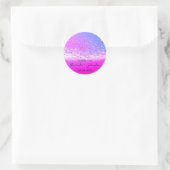 Naam Roos: Datum park ombre Waves Fuchsia Ronde Sticker (Tas)