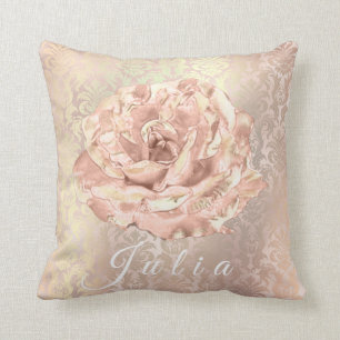Naam Roos Gold Flower Pearly Damask Lux Salmon Kussen