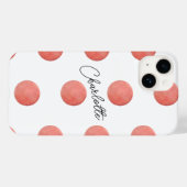 Naam | Roos Gold Waterverf Polka Dots Pattern Case-Mate iPhone Case (Achterkant (horizontaal))