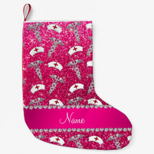 Naam roos roze zuster petten Silver Caduceus Kleine Kerstsok