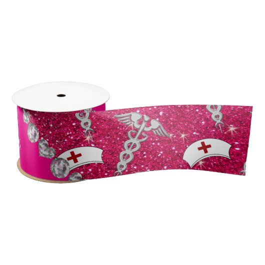 Naam roos roze zuster petten Silver Caduceus Lint (Spoel)
