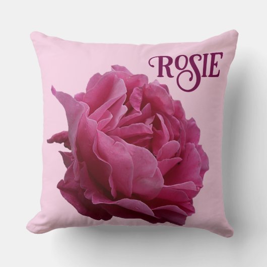 naam Rosie floral roze rose girly Kussen (Voorkant)