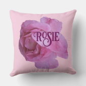 naam Rosie roze roos bloemen Kussen (Achterkant)
