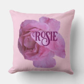 naam Rosie roze roos bloemen Kussen (Voorkant)