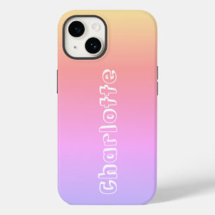 Naam Roze Lila Yellow Sunset Colors Typografie Case-Mate iPhone 14 Hoesje