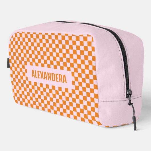 Naam Roze Sinaasappel Bachelorette Bruidsmeisje Toilettasje (Rechterhoek)