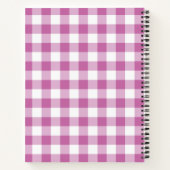 Naam Roze & Witte Gingham Geruite Patroon Notitieb Notitieboek (Achterkant)