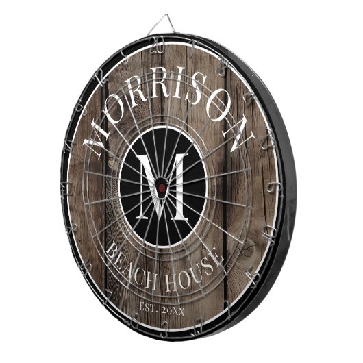 Naam Rustic Wood Dartbord (Voorkant Rechts)