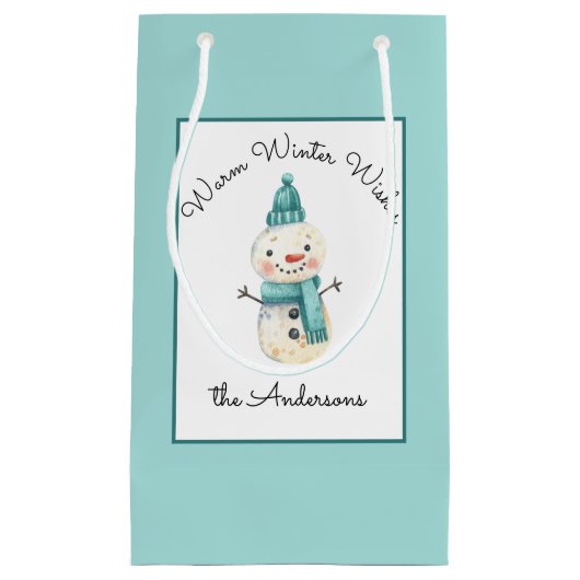 Naam, Schattigee sneeuwman, warme winterwensen, Klein Cadeauzakje (Voorkant)