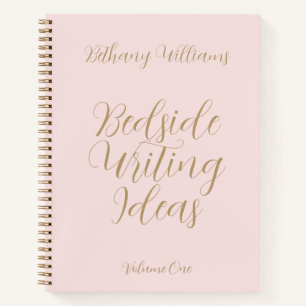 Naam schrijver Trendy Blush Pink Script Gold-lapto Notitieboek