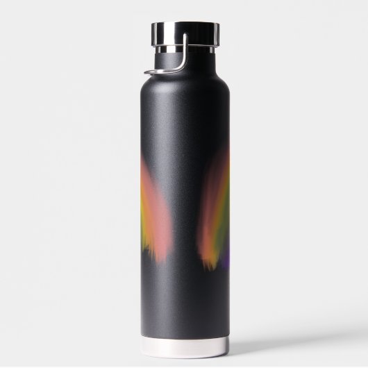 Naam script kleurrijke regenboog zwart waterfles (Rechts)