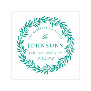 Naam Script-reeks retouradres botanisch Wreate Zelfinktende Stempel