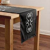 Naam Script-reeks volledig tekst zwart Korte Tafelloper (Voorbeeld)