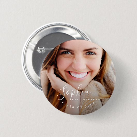 NAAM SCRIPT RONDE BUTTON 5,7 CM (Voorkant /achterkant)