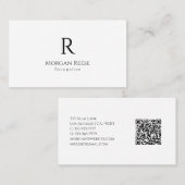 Naam, Shadow Monogram, Creëer Uw QR-code, vs 2 Visitekaartje (Voorkant / Achterkant)