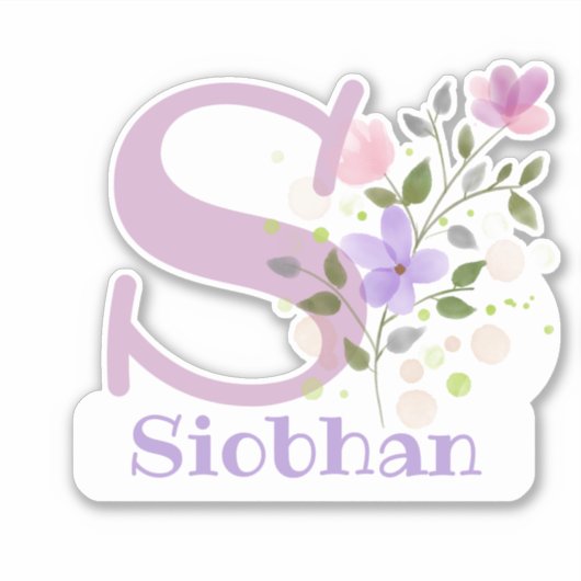 Naam Siobhan met Letter S Sticker Cut-Out (Voorkant)