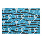 Naam sky blue gymnastics glitter zebra stripes kussensloop (Achterkant)