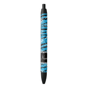 Naam sky blue gymnastics glitter zebra stripes zwarte inkt pen