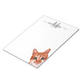 Naam Sneaky Cat Waterverf Monogram Notitieblok (Schuin)