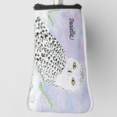 Naam Sneeuwuil in Winter Sunset Kleurpotlood Golfheadcover (Draai 90)