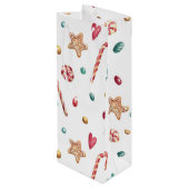 Naam, Snoep & snoep, Kerst Winter Feestdagen Wijn Cadeautas (Achterkant Gekanteld)