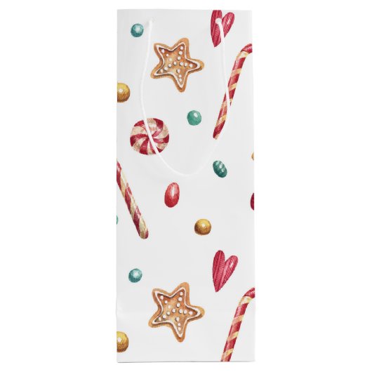 Naam, Snoep & snoep, Kerst Winter Feestdagen Wijn Cadeautas (Achterkant)