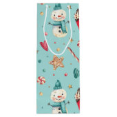 Naam, Snowman & Sweets Holiday Wine Gift Bag Wijn Cadeautas (Achterkant)