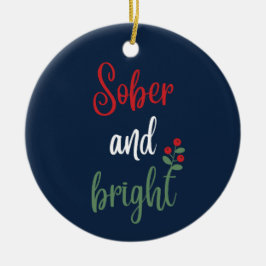 naam Sober Christmas Keepsake Gift Keramisch Ornament