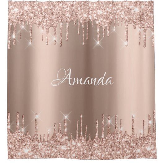 Naam Sparkly Glitter Drivers Roze Roze Blush Brida Douchegordijn (Voorkant)