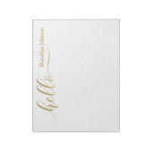 Naam Speciaal Stijlvol goud "Hallo" Notitieblok (Gedraaid)