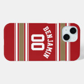 Naam SportJersey Red en Gold Stripes Case-Mate iPhone Case (Achterkant (horizontaal))
