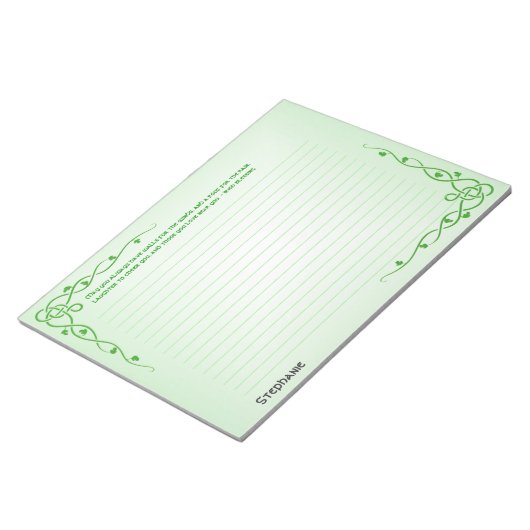 Naam: St Patrick Irish Blessing (#3) Celtic Braids Notitieblok (Schuin)