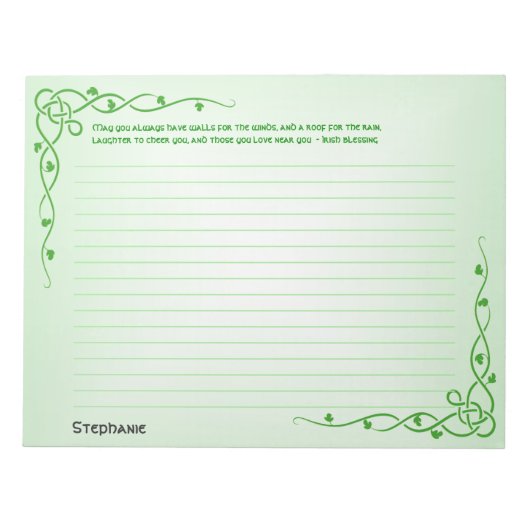 Naam: St Patrick Irish Blessing (#3) Celtic Braids Notitieblok (Voorkant)