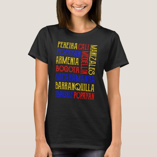 Naam stad Colombia T-shirt (Voorkant)