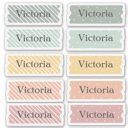 Naam Sticker instellen, meerdere kleuren (Voorkant)