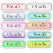 Naam Sticker Set Mooie Kleuren (Voorkant)