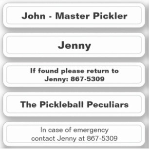 Naam Sticker voor Pickleball Paddle Edge - Aangepa