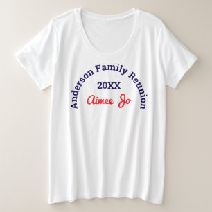 Naam    Stijlvolle bijpassende familie reünie wit Grote Maat T-shirt
