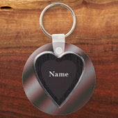 Naam Stripes Heart Keychain - Sjabloon (Voorkant)
