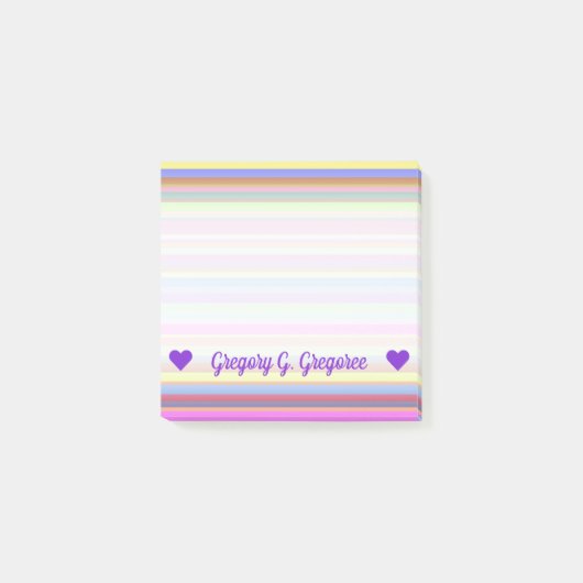 naam; Stripes van diverse aantekeningen voor kleu Post-it® Notes (Voorkant)