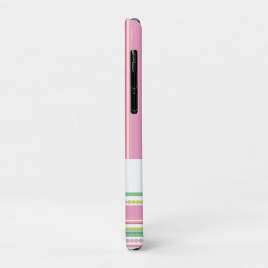 Naam stripey krads roze groen wit Case-Mate iPhone case (Achterkant/links)